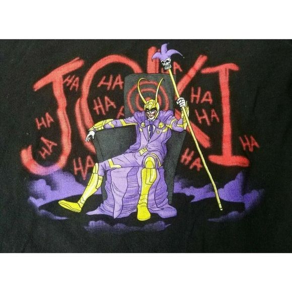 Tultex Joker Joki Villian T-Shirt Small DC Comics Black Batman - Picture 2 of 6